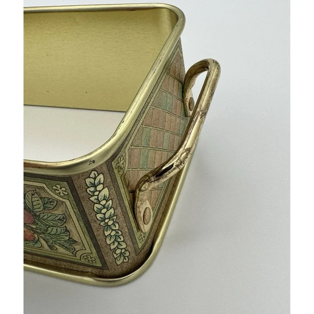 Vintage Pyrex 213 Fruit Harvest Amber Loaf‎ Pan w Metal Cradle 1.5 Qt